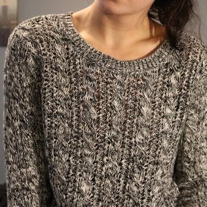 Grey, black & white knit sweater